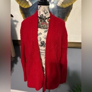 Moth by Anthropologie fuzzy red sweaters. Measures as medium